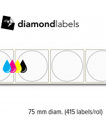 Diamondlabels 75mm diameter glans papier