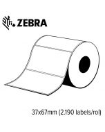 Zebra Z-Perform 1000T 37x67mm voor mid-range en high-end printers (2.190 labels/rol) 10 rollen