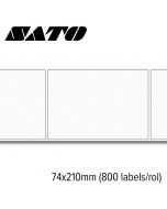 Sato Velum Standaard 74x210mm voor mid-range en high-end printers (800 labels/rol)