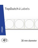 TopDutch Labels 30mm rond mat papier met Ntag 216