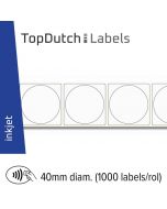 TopDutch Labels 40mm diameter mat papier met NTAG 216