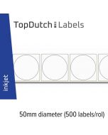 TopDutch Labels 50mm rond transparant kunststof