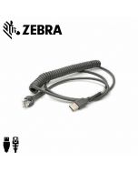 Zebra USB A spiraalkabel voor DS scanners, 2,8 meter