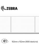 Zebra RFID (UHF) papieren label 2000T 102x152mm voor industriële printer (1000 labels/rol)