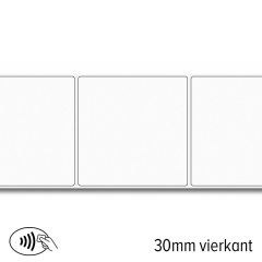 NFC sticker Ntag 216 vierkant 30 mm wit papier permanent klevend