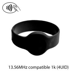 Polsband RFID 13.56MHz compatible 1k zwart (4UID) (65mm diameter)