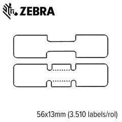 Zebra 8000D Jewelry zonder flaps 56x13mm voor desktop printer (3.510 labels/rol) 6 rollen