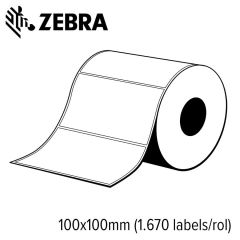 Zebra Z-Perform 1000T 100x100mm voor mid-range en high-end printers (1.670 labels/rol) 4 rollen