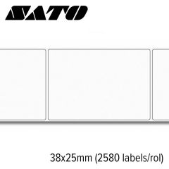 Sato Eco Thermal Standaard 38x25mm voor desktop printers (2.580 labels/rol) 12 rollen
