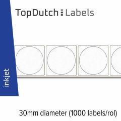 TopDutch Labels 30mm diameter mat papier