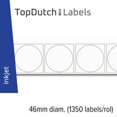 TopDutch Labels 46mm rond zilver papier