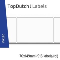 TopDutch Labels 70x149mm mat papier met speciaal zwarte lijm