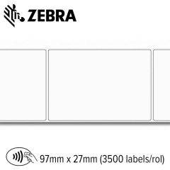 Zebra RFID (UHF) papieren label 2000T 97x27mm voor industriële printer (3500 labels/rol)