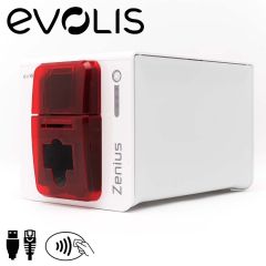 Evolis Zenius Expert enkelzijdig contactless encoder rood USB/ethernet
