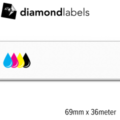 Diamondlabels 69mm x 36meter mat papier