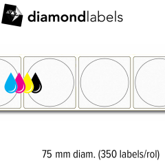 Diamondlabels 75mm diameter transparant kunststof