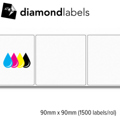 Diamondlabels 90x90mm glanzend papier