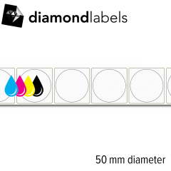 Diamondlabels 50mm diameter glanzend papier