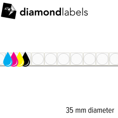 Diamondlabels 35mm diameter mat papier