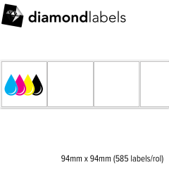 Diamondlabels 94x94mm glanzend papier