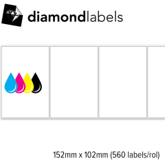 Diamondlabels 152x102mm glanzend papier