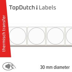 TopDutch Labels 30mm rond mat papier met Ntag 216