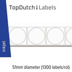 TopDutch Labels 51mm diameter glanzend papier